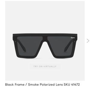 Quay NWT Black Frame / Smoke Polarized Lens SKU 41472
Comes with clear case